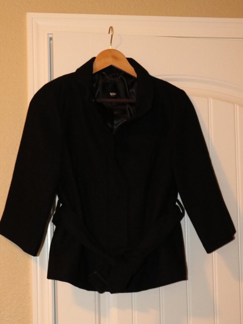 Mossimo Short Waisted Wool Coat - Sz Med Black